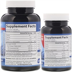 Carlson Labs, Wild Caught Super Omega-3 Gems, высокоэффективная омега-3 из морской рыбы, 1200 мг, 100 плюс 30 капсул