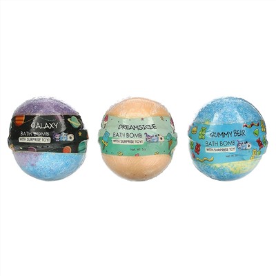 Sky Organics, Детские бомбочки для ванны с игрушками-сюрпризами, 6 шт.