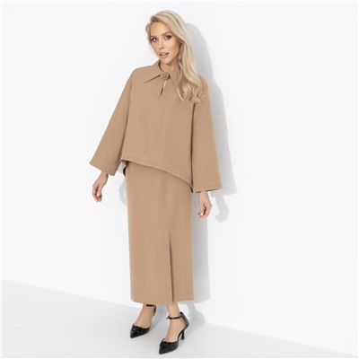 Комплект с юбкой и брошкой, Легкость эмоций (2 в 1, утренний кофе)