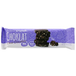 BNRG, Энергетический белковый батончик Power Crunch Choklat, темный шоколад, 12 батончиков, вес каждого 43 г (1,54 унции)