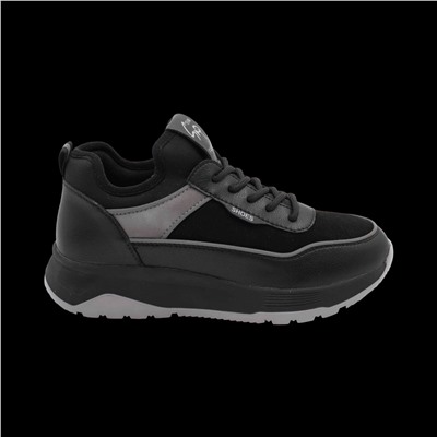 Кроссовки из натуральной кожи MS-S242 черные