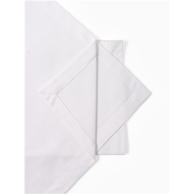 Набор салфеток с декоративными кольцами White pleasure, 40×40 см - 4 шт., 100% хлопок, саржа 190 г/м²