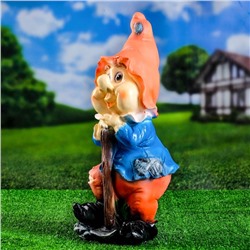 Садовая фигура из полистоуна «Гном с мотыгой», 46×22×21 см