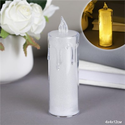 Свеча светодиодная 12х4 см / VFR-113 /уп 12/480/ прозрачная