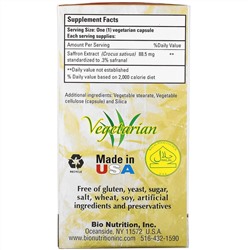 Bio Nutrition, экстракт шафрана, 50 растительных капсул