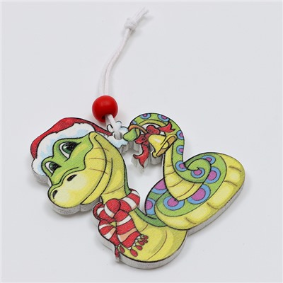 Елочные игрушки «Змея», в деревянной подарочной упаковке, 12 шт.