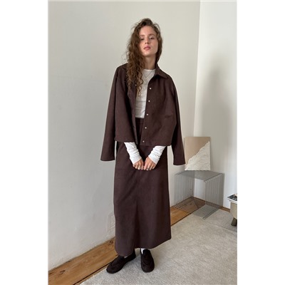 Жакет эко-замша  BASE101/02/Коричневый