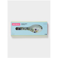 Подставка под ложку Доляна «Букет незабудок», 23.5×8.3×1.5 см, стекло, рисунок