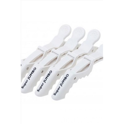 Harizma Набор зажимов для волос усиленные / Jumbo, 14 см, 4 шт., белый KRISTALLER, 1108321