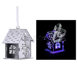 Электрогирлянда светящаяся "Домик" (6.5*5см) серебро