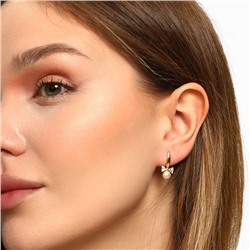 Серьги коллекция "Xuping" покрытие позолота 18К, вставка: фианиты и искусственный жемчуг, арт.101.095