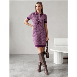 Платье жаккардовой вязки с кашемиром