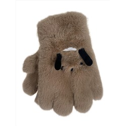 Тёплые подростковые перчатки, цвет коричневый