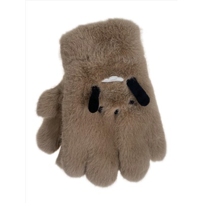 Тёплые подростковые перчатки, цвет коричневый