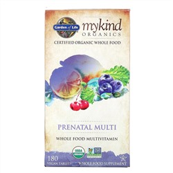 Garden of Life, MyKind Organics, пренатальные мультивитамины, 180 веганских таблеток