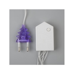 Гирлянда «Нить» 5 м, IP20, прозрачная нить, 50 LED, 8 режимов, 220 В, свечение фиолетовое