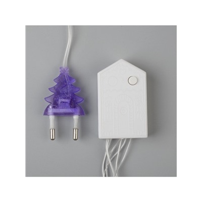 Гирлянда «Нить» 5 м, IP20, прозрачная нить, 50 LED, 8 режимов, 220 В, свечение фиолетовое