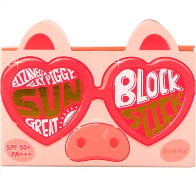 Elizavecca, Milky Piggy, Sun Great Block Stick, солнцезащитный стик, SPF 50+ PA +++, 22 г (0,78 унции)