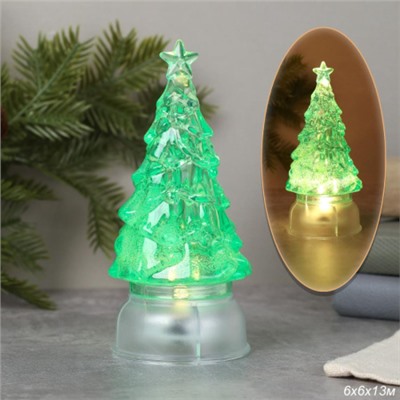 Свеча светодиодная 13 см Елка / HGZ-13 /уп 12/240/ новогодняя