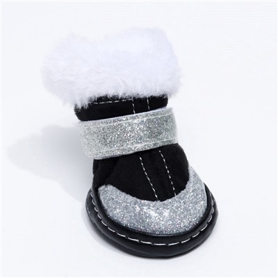 Ботинки для животных «Ой, мороз», набор 4 шт., 3 размер, чёрные