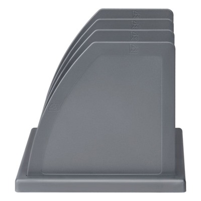 Подставка для журналов и бумаг сборная, 3 отделения, серая ПБ-30439 Стамм