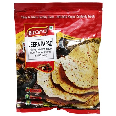Bikano Jeera Papad / Папад Джира Лепешка Острая с Зирой 200 г