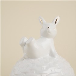 Лимонница SL Home «Лесные кролики», 14×14.5 см, керамика, белая