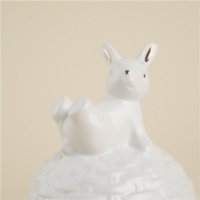 Лимонница SL Home «Лесные кролики», 14×14.5 см, керамика, белая