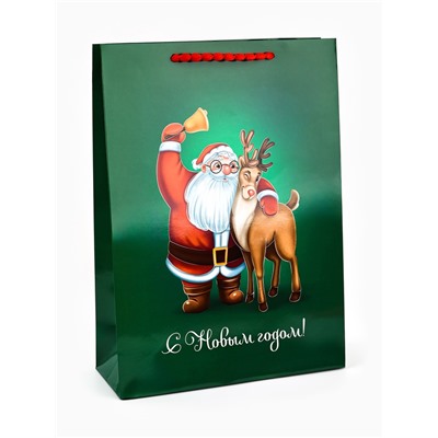 Пакет подарочный «Новогодний», с очками, 31×11×40 см