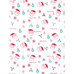 Бумага новогодняя упаковочная тишью «Дед Мороз!», белая, 50×66 см