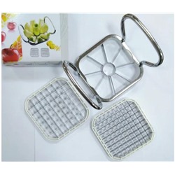 Овощерезка ручная с насадками металлическая 3 в 1, яблокорезка с ручками, multi-chopper металлический со сменными насадками, фрукторезка