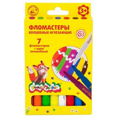 Фломастеры магические 7+1цв.поглотитель ФИКМ08 Каляка-Маляка