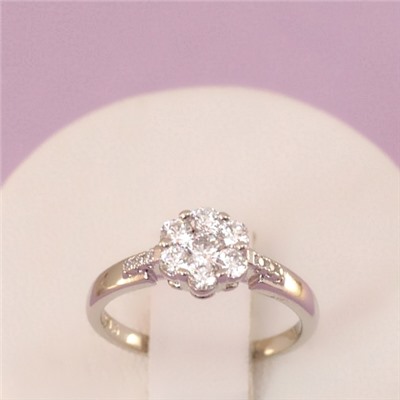 Кольцо родий H01-13689 размер 16,5 17 18