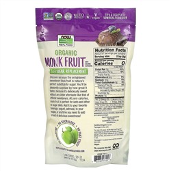 Now Foods, Real Food, Organic Monk Fruit, 1-to-1 Sugar Replacement , 1 lb (454 g)