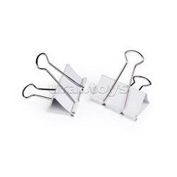 Зажим для бумаг "ART" металлический (51 мм) белый, толщина скрепления до 21,5 мм, 6 шт на картонном блистере