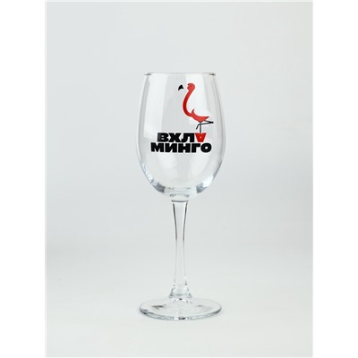 Бокал для вина с надписью «Вхламинго», 360 мл, 18+