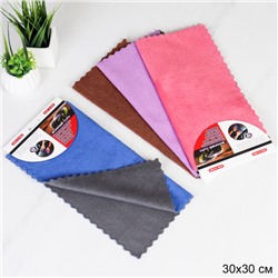 Тряпка из микрофибры для стекол и зеркал 30х30 см / A-100 /уп 12/600/