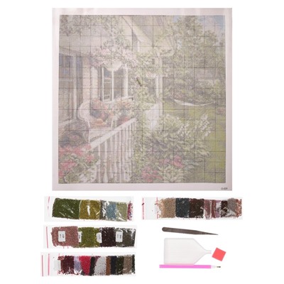 УЦЕНКА Алмазная мозаика «Летний сад» 40×40 см, 35 цветов O-529