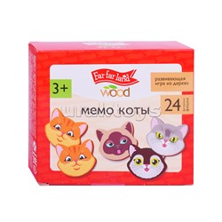 Игра настольная Мемо "Коты" Far far land wood  (24 фишки в коробке)