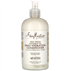 SheaMoisture, 100% кокосовое масло первого отжима, кондиционер для ежедневного увлажнения, 384 мл (13 жидких унций)