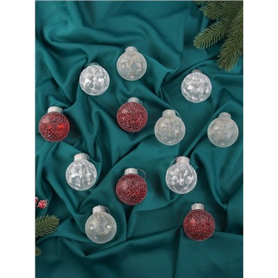 Ёлочные игрушки «Калейдоскоп», шары новогодние, d=6 см, набор 12 шт., МИКС