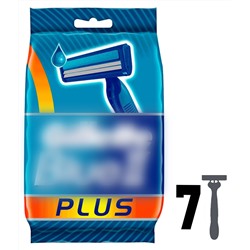 Станок для бритья одноразовый Dʤɪˈlett БЛЮ-2 Plus (7 шт.) с увлажняющей полосой и ручкой из эластомера (Оригинал)