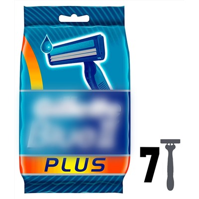 Станок для бритья одноразовый Dʤɪˈlett БЛЮ-2 Plus (7 шт.) с увлажняющей полосой и ручкой из эластомера (Оригинал)
