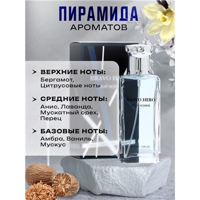Туалетная вода мужская Bravo Hero, 100 мл
