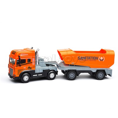 Машина "Трейлер с прицепом" (свет, звук) в коробке