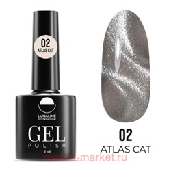 LunaLine Гель-лак для ногтей Atlas Cat's Eye тон 02 серебрянный  8мл