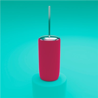 Набор аксессуаров для ванной комнаты «Тринити», 6 предметов, мыльница, дозатор для мыла, два стакана, ёрш, ведро, розовый