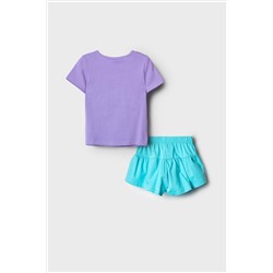 Комплект трикотажный для девочек: фуфайка (футболка), шорты PLAYTODAY, 1243848