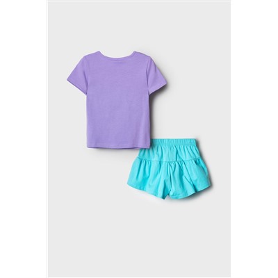 Комплект трикотажный для девочек: фуфайка (футболка), шорты PLAYTODAY, 1243848