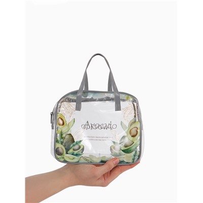 Косметичка - сумка на молнии для бассейна, с ручками, с принтом, серая